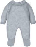 Miniland Gebreide pyjama grijsblauw 32cm, eco en gerecycled, op kleerhanger, 3+
