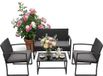 Merkloos Relaxdays Tuinset - 4 persoons - zwart