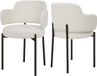 Puluomis - Eetkamerstoelen - Set van 2 - Teddy Fleece - Metalen poten - Wit