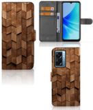 B2Ctelecom Étui style livre pour OPPO A77 5G | A57 5G Cubes en bois