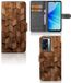 B2Ctelecom Book Style Case voor OPPO A77 5G | A57 5G Wooden Cubes