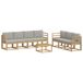 vidaXL - Buiten - bank - set - 8 - st - Wit - en - Lichtgrijs - Polyester