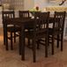 Maison Exclusive - Dining room set: wooden table with 4 wooden chairs, brown colour