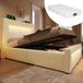 STILVORA Gestoffeerd Bed 90x200cm – Ledverlichting Met Appbediening – Hydraulische Opbergruimte – Met Matras – Jeugdkamer – Fluweel – Beige