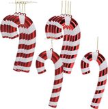 Christmas Decoration Koopman International Christmas Decoration kersthangers/kerstornamenten zuurstokken - 12x - kunststof - 17 cm