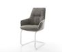Zelia-Flex cantilever chair with armrests bouclé soft mud
