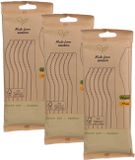Merkloos BBQ/verjaardag/camping wegwerp bestek - messen - 108x - bamboe - 17 cm