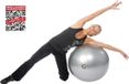 Gymstick ballon de gym résistant aux éclats avec vidéos d'entraînement - 75 cm - gris