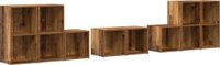 vidaXL TV Kast Set 8 stuks Oud Hout Bewerkt hout
