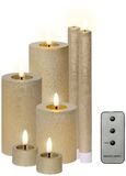 Lumineo LED bougies set - or - 7x st - afstandsbediening - dinerkaarsen - stompkaarsen - theelichten - kaarsenset