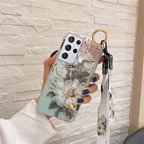 MXBXLG Zachte Siliconen Case Voor Samsung S20 FE S21 Ultra Note 20 Bloemen Nekkoord Polsband Houder Cover Voor Samsung S10 Note 10 Plus, 5, Voor Samsung S20 FE - 6940168599500