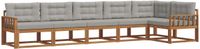 vidaXL - Buiten - bank - set - 6 - st - Naturel - en - lichtgrijs