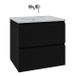 Saniclass Chaci Badkamermeubelset - 60x45x55cm - keramische wastafel glans wit - 1 wasbak - zonder kraangat - 2 lades - mat zwart