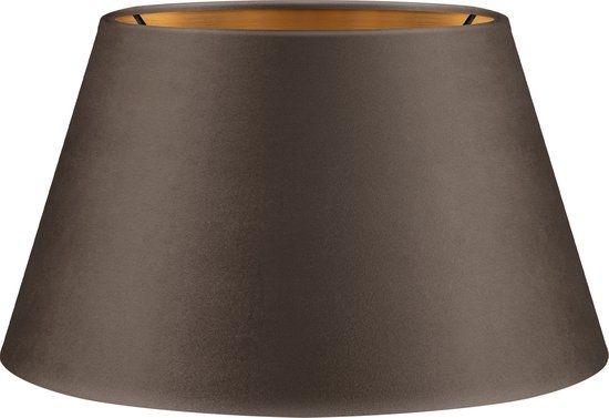 Home Sweet Home Fluweel Velvet Lampenkap Conisch Grey + goud Luxe stijl ø30 x 17 cm E27 fitting