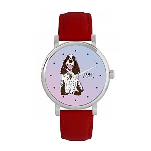 Toff London Bruin Wit Cocker Spaniel Hondenhorloge - 5059656644576