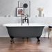 Hudson Reed Vrijstaand Bad Klassiek 173cm x 78cm - Dark Charcoal (Gris), avec Pieds de Baignoire Noirs | Richmond