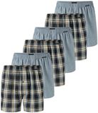Schiesser Heren boxershorts 6-pack - Katoen - Grijs/Zwart/Oker - Geruit - Maat XL