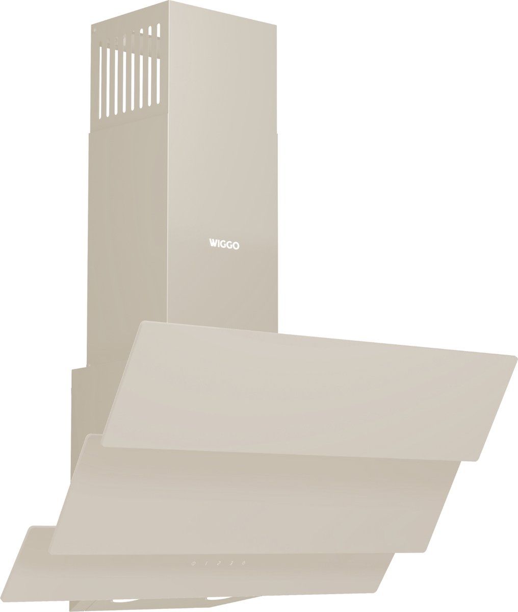 Wiggo WE-B643G(C) - 60cm Creme Angled Cooker Hood - Triple Glass