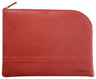 RHODIA 116728C - Etui met Ritssluiting in Imitatieleer - Nacarat - Maat L (21 x 28 cm)