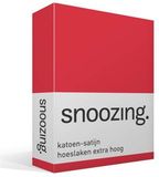 Snoozing Katoen-satijn Hoeslaken Extra Hoog - 70x200 cm - Rood