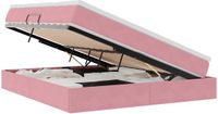 vidaXL Opbergbed met matras Roze 160 x 200 cm Fluweel