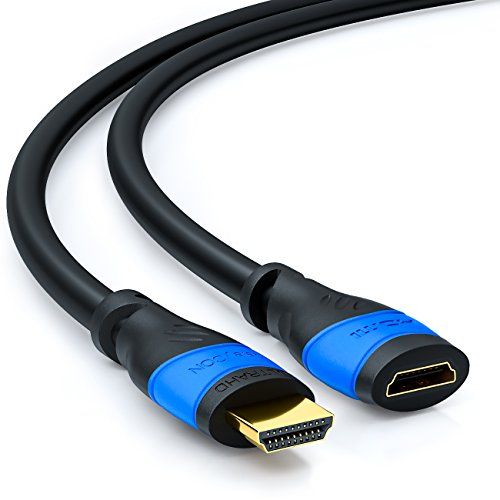 deleyCON 2m HDMI Verlengkabel - Compatibel met HDMI 2.0a/b/1.4a - UHD 4K HDR 3D 1080p 2160p ARC HDMI Type A (Standaard) Zwart-Blauw