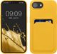 kwmobile telefoonhoesje geschikt voor Apple iPhone 17e / iPhone 16e - TPU Back Cover met pasjeshouder - Stralend Geel