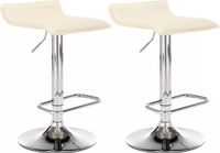 OutdoorMatch Luxe Barkruk Olly - Blanc - Chrome - Set van 2
