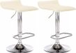 OutdoorMatch Luxe Barkruk Olly - Blanc - Chrome - Set van 2