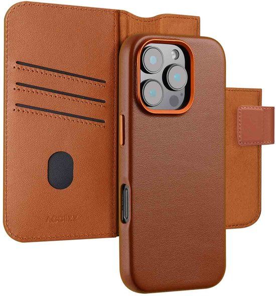 Accezz Leather Bookcase 2-in-1 met MagSafe voor de Apple iPhone 16 Pro Max - Sienna Brown