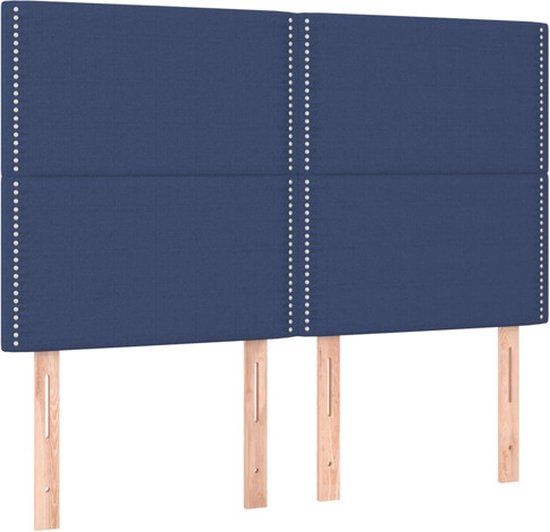 vidaXL Hoofdbord - Blauw - Stof