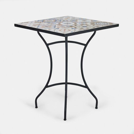LOBERON Tafel Céligny zwart/beige/blauw
