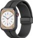 Strap-it Magnetische Siliconen band - Geschikt voor Apple Watch bandje - Series 1/2/3/4/5/6/7/8/9/SE/Ultra (2) - Zwart - Siliconen bandje met D-buckle sluiting - iWatch sportbandje voor maat: 42 mm 44 mm 45 mm 49 mm