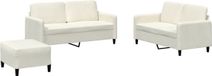 vidaXL 3-delige Loungeset fluweel crèmekleurig