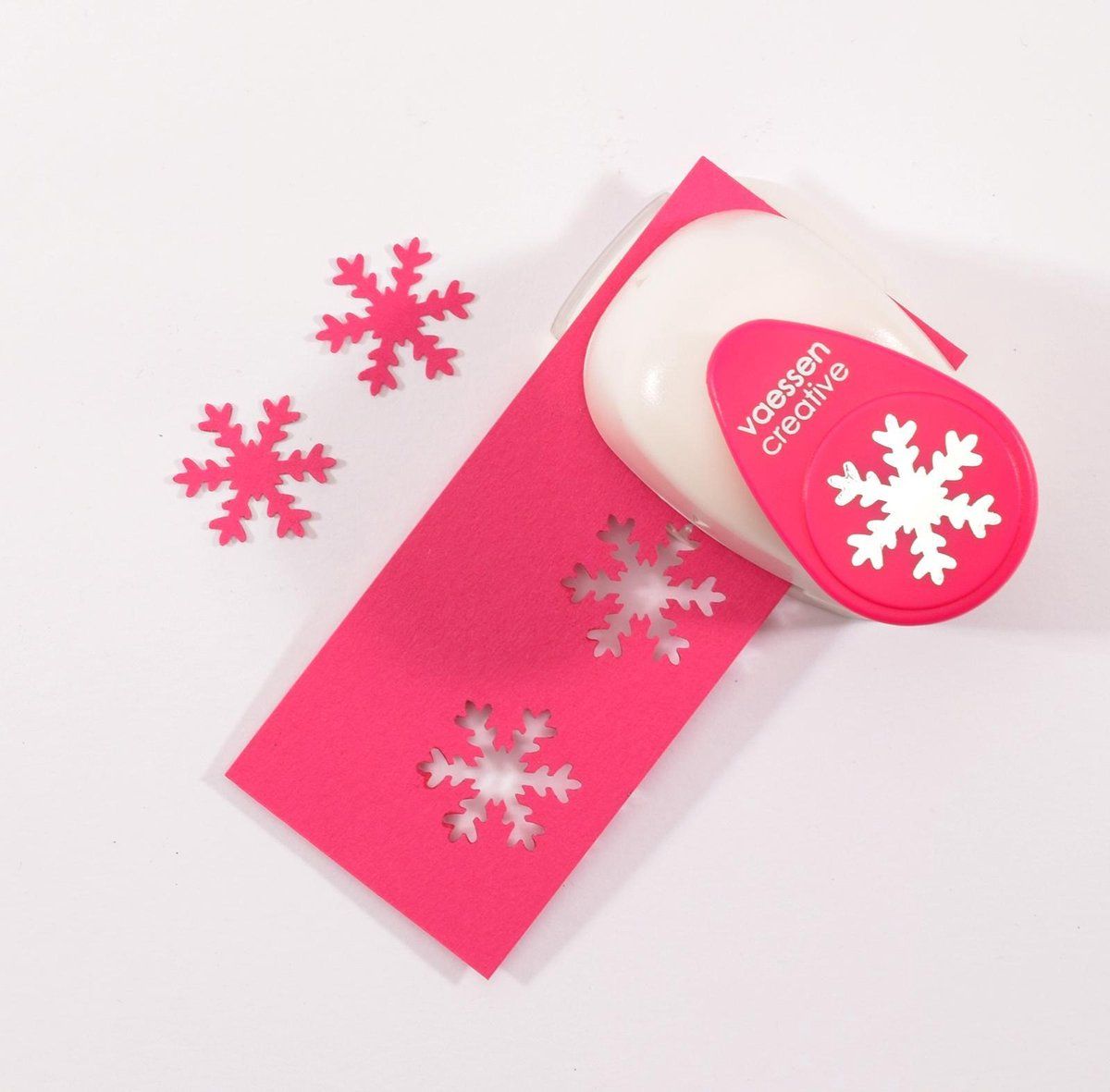 Vaessen Creative Figuurpons - sneeuwvlok medium - wit