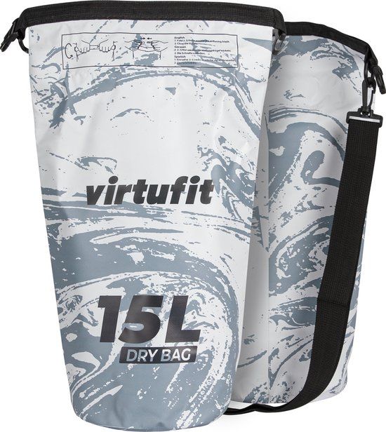 VirtuFit Dry Bag 15L - Waterdichte tas - Wit/Grijs