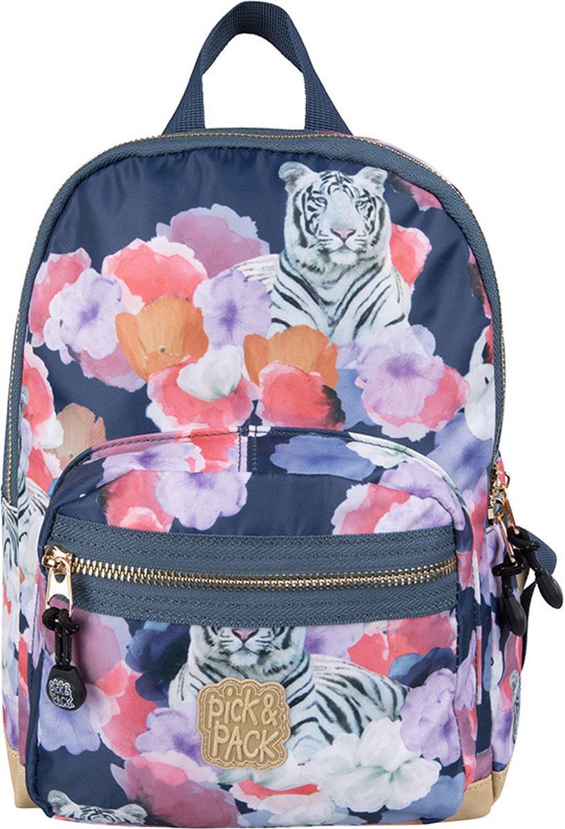 Pick Pack Tiger rugzak S - Polyester - Blauw/Denim - 2023