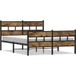 Maison Exclusive Lit en métal design, finition chêne fumé, sans matelas, dimensions 135x190 cm