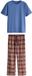 Next - Heren - Comfortabele jersey pyjamaset met korte mouwen en ruiten - Blauw