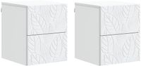 vidaXL Muurbevestigde Nachttafel 2 st Wit 34,5 x 33 x 40 cm