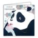 Vierkante Afie Gelukkige Verjaardag Zilveren Vierkante Kaart Giant Panda Gourmand Cupcake Kersen