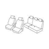 Set Superior Set stoelhoezen - zwart/blauw - compatibel met Ford Ecosport (02/18>)
