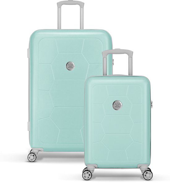 SUITSUIT Caretta Kofferset 2 delig - Hardcase - Soft Lime - 125 l - 4 wielen - Cijferslot - Unisex