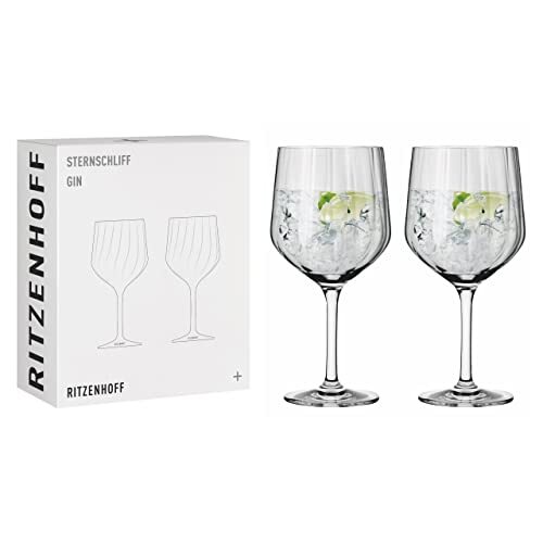 Ritzenhoff STERNSCHLIFF Ginglas set #2, van kristalglas, 720 ml, vaatwasmachinebestendig, in geschenkverpakking, helder, 3761001