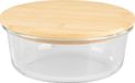 MagicHome boîte de conservation, verre, rond, 950 ml, avec couvercle en bambou