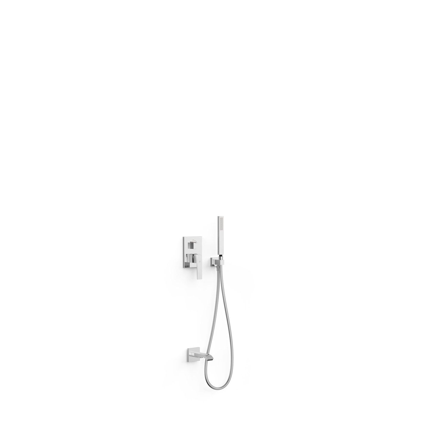 Tres Slim Exclusive Inbouw Badkraan met Handdoucheset en Wanduitloop - Chroom