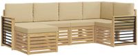 vidaXL Hoek loungeset 5 zitplaatsen Polyester Wit en Beige