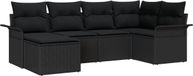 vidaXL - Banc de jardin - Set - 6 - pièces - Noir - poly - rotin