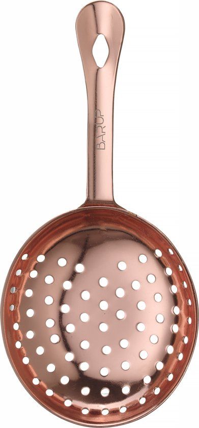 BarUp Julep strainer – koper – roestvast staal – 160x75 mm – gepolijste afwerking