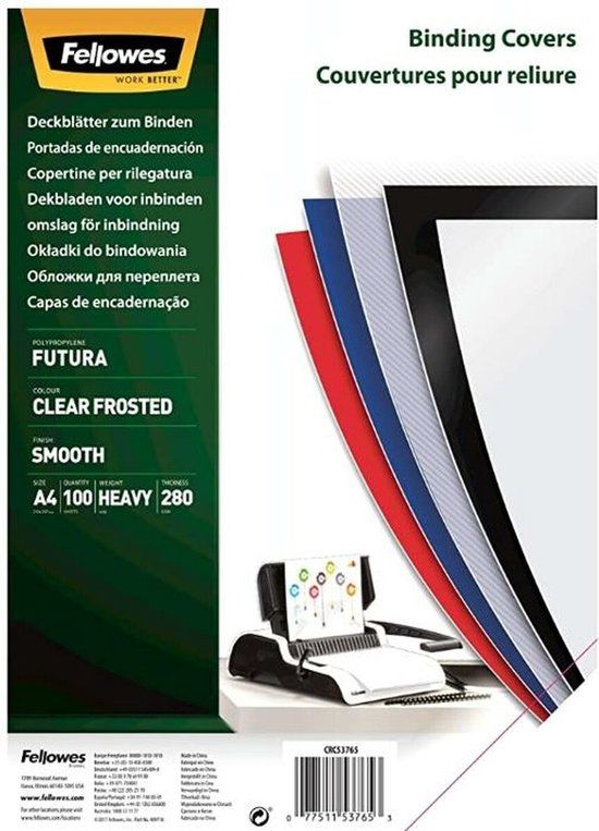 Fellowes Dekblad - 280 micron - pak van 100 stuks